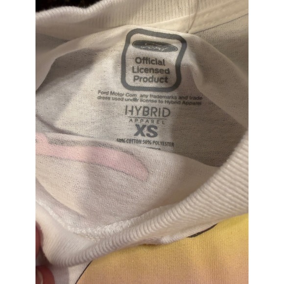 Ford Bronco Girls Graphic Tee Hybrid Apparel Ivory White Retro Crop Top XS NWT - Picture 4 of 4